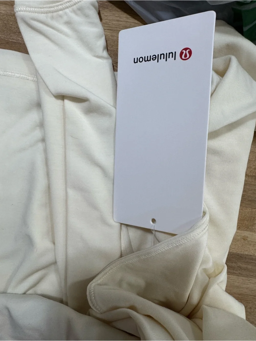 lululemon athletica Cream Long-Sleeve Cropped Tee with Barbell Logo